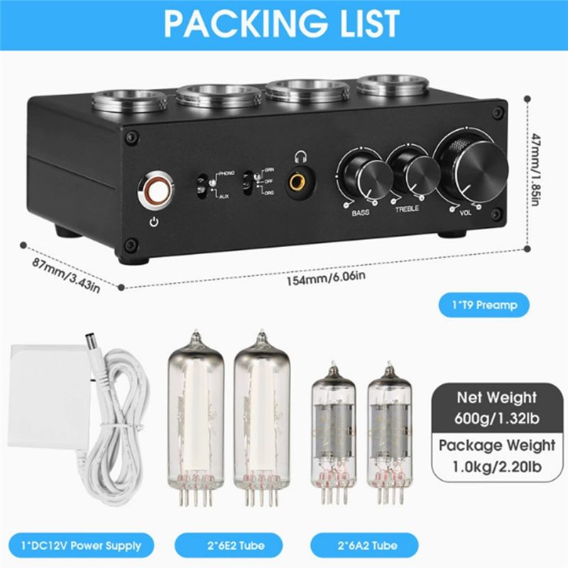 AB25-T9 ميني 6E2 MM/MC مكبر صو - مراجعة Tube Phono Stage Mm Mc وسعره