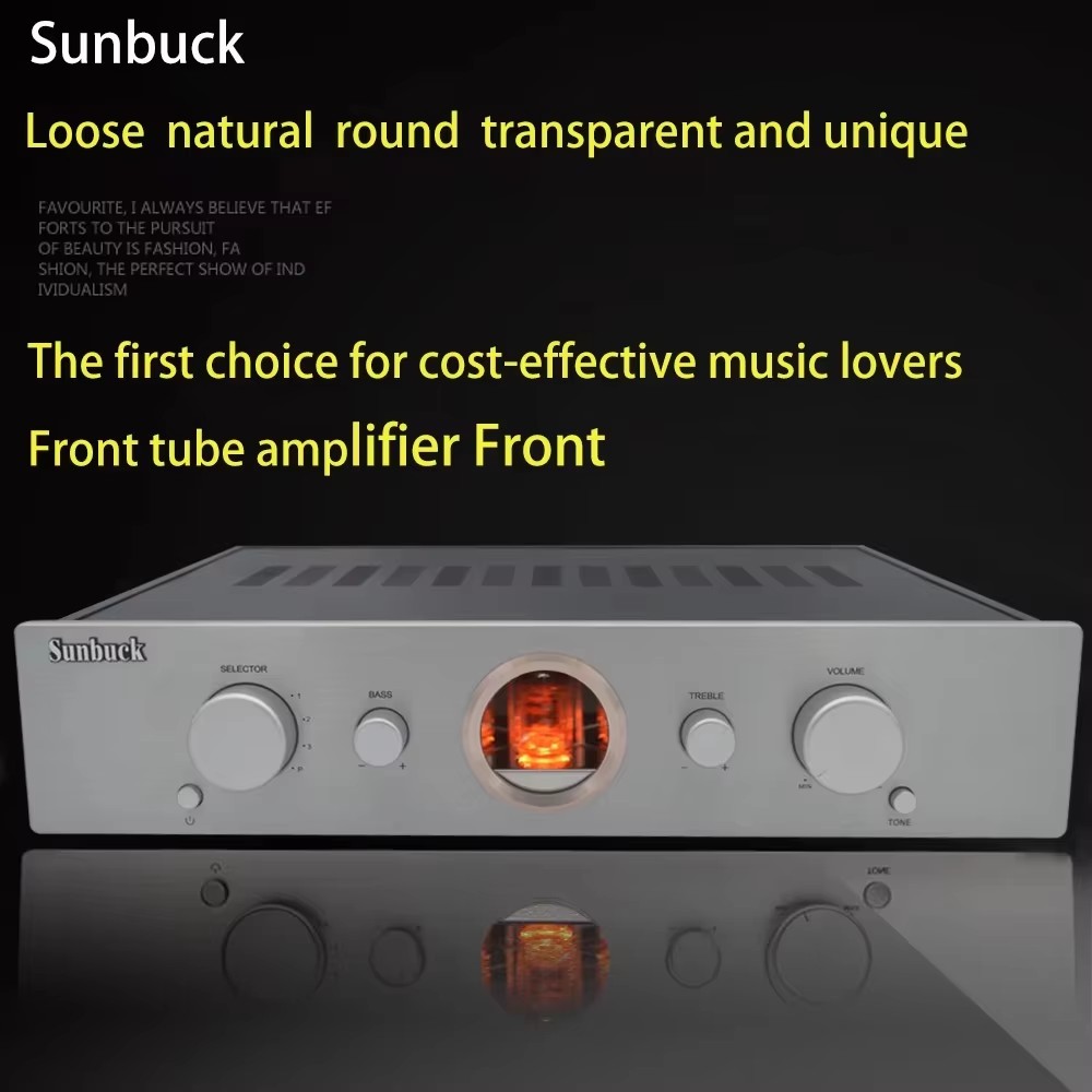 Sunbuck فونو المضخم مخرج متواز - مراجعة Tube Preamp 12Ax7 Phono وسعره