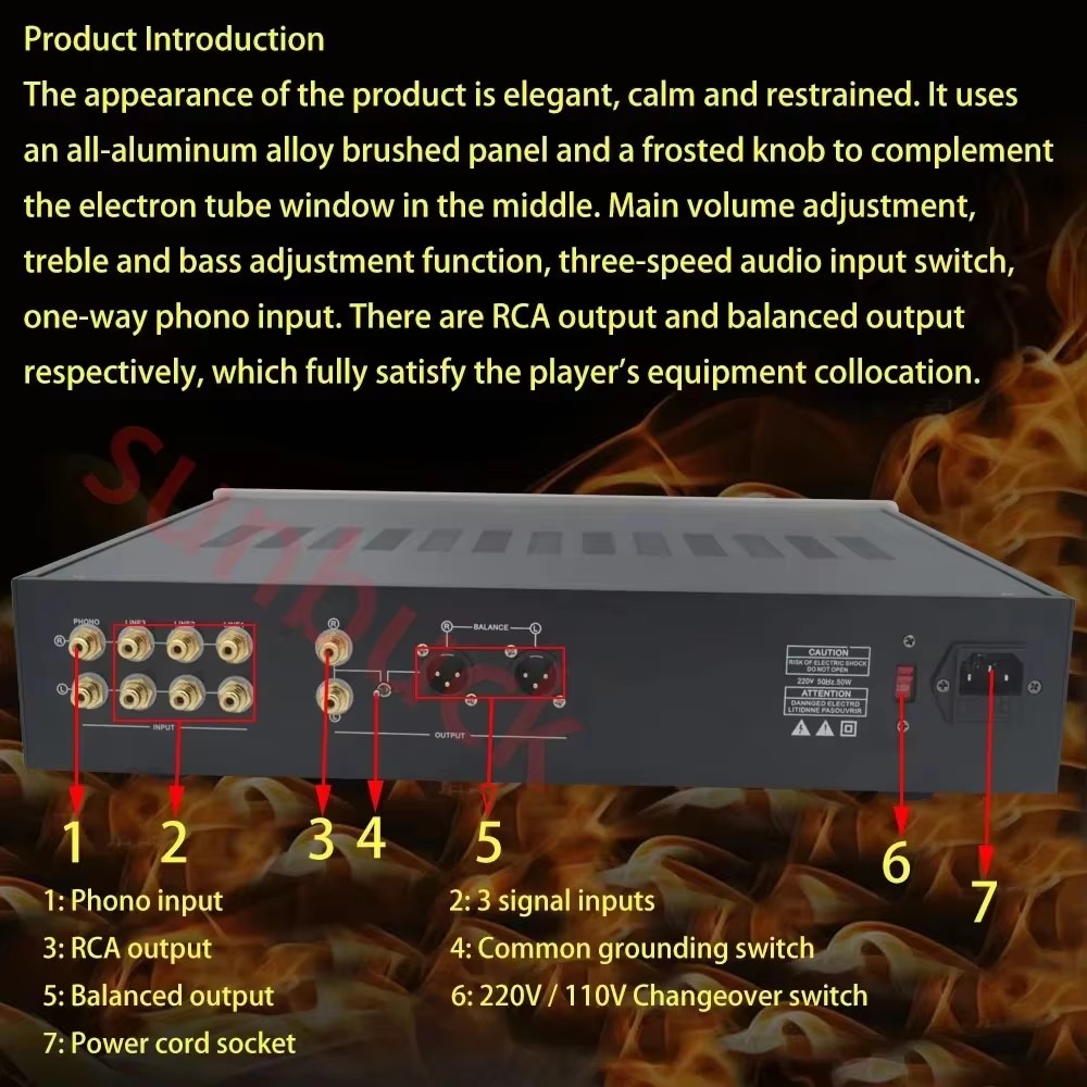 مضخم صوت فونو من سانباك بمخرج  - مراجعة Tube Preamp 12Ax7 Phono وسعره