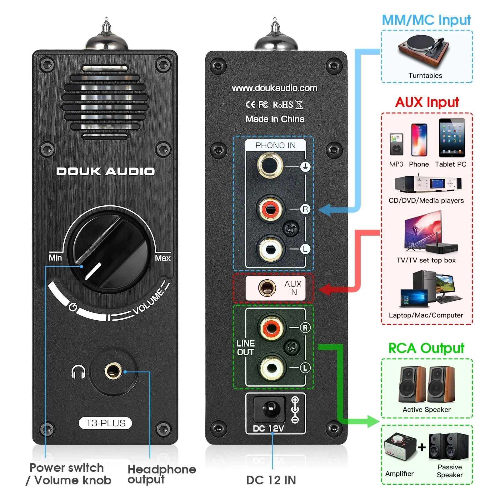 Nobsound T3 Plus أنبوب فراغ صغ - مراجعة Tube Phono Stage Mm Mc وسعره
